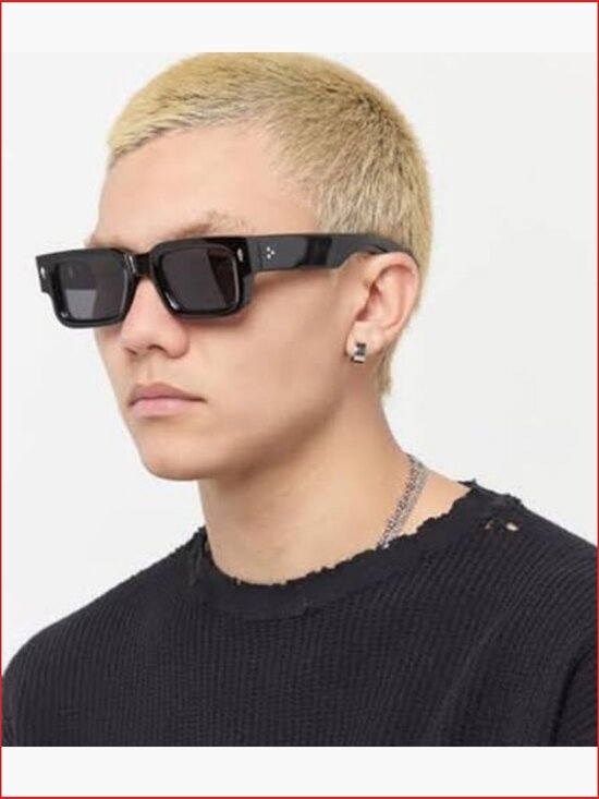 Thick Frame Square Sunglasses Chunky Rectangle Shades UV400 Protection